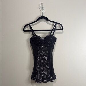Jessica Simpson Black and White Floral Chemise